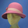 chapeau rétro cloche feutre de laine femme vieux rose : couleur - vieux rose, taille - M.56.57cm