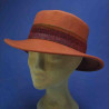 chapeau feutre canotier grand bord femme citrouille : couleur - citrouille, Taille Réglable - de 54 à 58cm lien intérieur