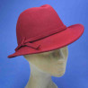 Chapeau feutre femme lady banquiére framboise : couleur - framboise, taille - 56.57cm