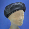 Béret fashion femme en PVC noir : couleur - noir, taille - 56.57cm