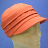 Casquette femme en polaire brique : couleur - brique, taille - elastiqué de 54 cm à 58 cm