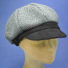 casquette gavroche polaire bicolore gris grand plateau : couleur - gris, taille - elastiqué de 54 cm à 58 cm