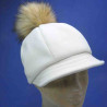 Casquette polaire pompon naturel femme : couleur - naturel, taille - Elastiqué 54 à 57cm