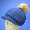 Casquette polaire pompon bleu femme : couleur - bleu marine 5, taille - Elastiqué 54 à 57cm