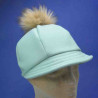 Casquette polaire pompon vert femme : couleur - vert , taille - Elastiqué 54 à 57cm