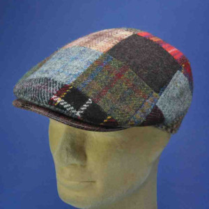 Casquette Harris tweed patch forme anglaise