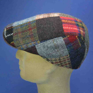 Casquette Harris tweed patch forme anglaise