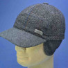 casquette bleu laine protége oreilles hommes :  garniture - bleu marine / havane, taille - 56cm