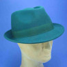 Chapeau feutre vert homme et femme forme Trilby : couleur - vert , taille - 59cm