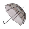 Piganiol Parapluie femme canne transparent bordé noir : couleur - transparent fumé noir