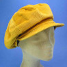 casquette gavroche velours moutarde trés grand plateau : couleur - moutarde, taille - elastiqué de 54 cm à 58 cm