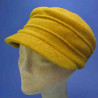 Casquette moutarde fashion femme en polaire : couleur - moutarde, taille - elastiqué de 54 cm à 58 cm