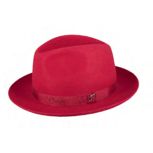 chapeau feutre de poils haut de gamme roulable et pliable rubis