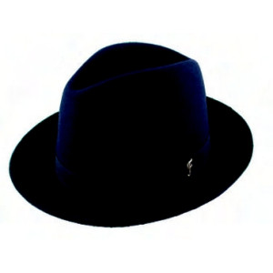 chapeau feutre de poils haut de gamme roulable et pliable noir