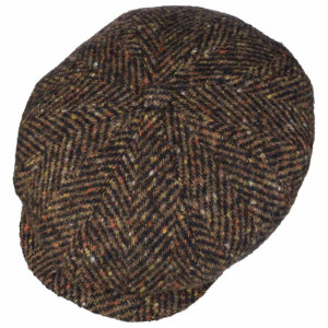 Casquette hatteras marron irlandaise en laine STETSON