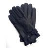 Gants noirs en cuir de Cerf pour homme : couleur - noir, Modéle - Homme, Taille mains d'hommes - 9