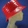 chapeau de pluie ciré pvc rouge pour femme : couleur - rouge, taille - 59cm