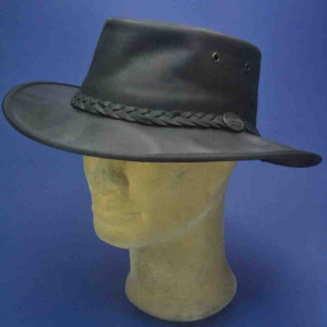Barmah-chapeau australien cuir Barack noir