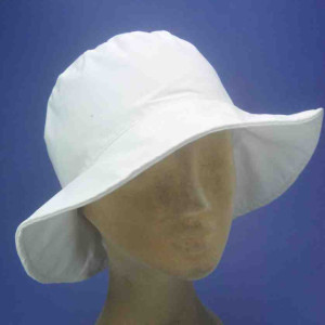 Chapeau réglable par scratch polyamide UPF 40 blanc