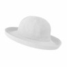 Chapeau femme anti UV blanc grand bord forme breton : couleur - blanc, Taille Réglable - de 54 à 58cm lien intérieur