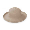 Chapeau femme anti UV stone grand bord forme breton : couleur - stone, Taille Réglable - de 54 à 58cm lien intérieur