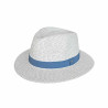 Chapeau anti UV femme homme bord moyen bleu : couleur - bleu-white, Mixte - Homme et Femme, Taille Réglable - de 59 cm à 61 cm par lacet intérieur