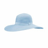 Capeline anti UV  femme tres grand bord rosie bleue : couleur - Blue, Taille Réglable - par lacet de 55cm à 59cm
