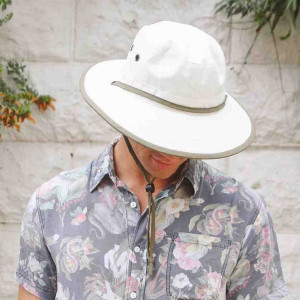 chapeau polyester explorer naturel kaki anti UV homme et femme