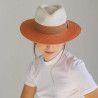 Chapeau ivoire tan haute protection solaire anti UV femme : couleur - ivoire/tan, Taille Réglable - de 54 à 58cm lien intérieur