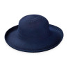 Chapeau femme anti UV navy grand bord forme breton : couleur - navy, Taille Réglable - de 54 à 58cm lien intérieur