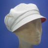 Gavroche casquette lin coton rouge  femme : couleur - rouge, taille - elastiqué de 54 cm à 58 cm