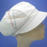 Gavroche casquette lin coton bleu femme : couleur - bleu-25, Taille Réglable - elastiqué de 54 cm à 58 cm