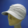 Casquette femme grande visiére coté froncé bambou beige : couleur - beige, taille - elastiqué de 54 cm à 58 cm