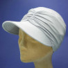 Casquette femme grande visiére coté froncé bambou écume : couleur - ecume, taille - elastiqué de 54 cm à 58 cm