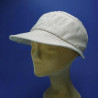 Casquette longue visière lin coton beige pour femme : couleur - beige, taille - elastiqué de 54 cm à 58 cm