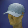 Casquette baseball coton lin bleu réglable par scratch : couleur - bleu-02, Mixte - Homme et Femme, taille - réglage scratch 54 à 61cm