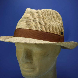 chapeau raphia crochet fino garniture coton tabac fabrication Francaise