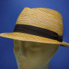 Chapeau trilby paille  naturel homme et femme : couleur - naturel, Mixte - Homme et Femme, taille - S.54.55cm