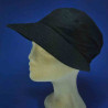 Casquette longue visière souple noir en lin pour femme : couleur - noir, Mixte - Femme, taille - elastiqué de 54 cm à 58 cm