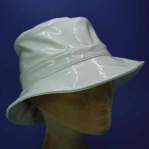Chapeau réglable imperméable pvc blanc pour femme