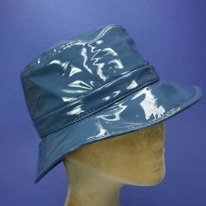 Chapeau réglable imperméable pvc bleu pour femme