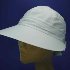 casquette réglable blanc tres longue visiére femme lin