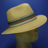 Flechet chapeau traveler paille cousue vert été homme :  garniture - vert d'eau, couleur - naturel, Mixte - Homme et Femme, taille - M.56.57cm