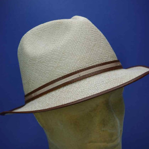 Chapeau Panama trilby classique gansé cuir homme et femme