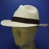 Chapeau Panama classique naturel fedora homme femme :  garniture - marron, couleur - naturel, Mixte - Homme et Femme, taille - M.56.57cm