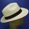 Chapeau Panama classique naturel fedora homme femme :  garniture - marron, couleur - naturel, Mixte - Homme et Femme, taille - S.54.55cm