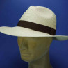 Chapeau Panama alon naturel fedora homme femme :  garniture - marron, couleur - naturel, Mixte - Homme et Femme, taille - M.56.57cm