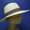 Chapeau panama grande Capeline pour femme :  garniture - marron, couleur - naturel, Mixte - Femme, taille - S.54.55cm