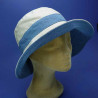 Chapeau de plage lin coton grand bord jean : couleur - jean, Mixte - Femme, Taille Réglable - par lacet de 55cm à 59cm