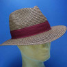 Chapeau paille traveler pour homme et femme bordeaux : couleur - bordeaux, Mixte - Homme et Femme, taille - 55cm